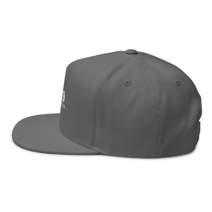 Flat Bill Cap White Text