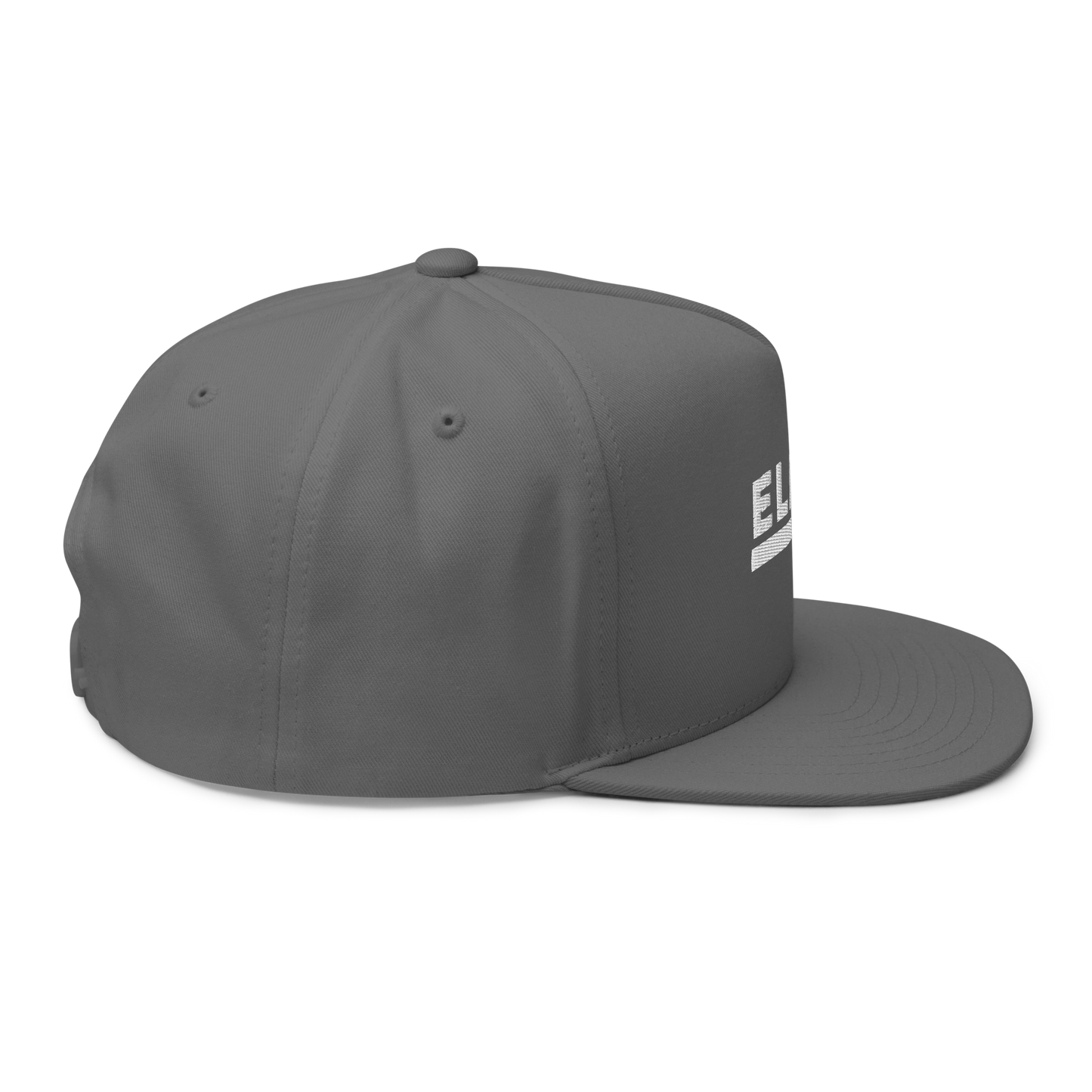 Flat Bill Cap White Text