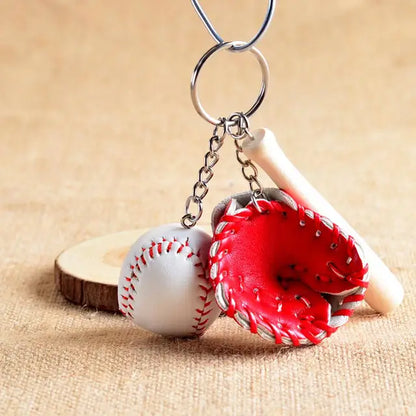 Sports Keychain Table Tennis Pendants Pingpong Bat Ball Baseball Bat Gloves Racket Key Chain Car Key Chain Decor Fans Keyring