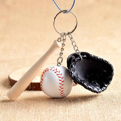 Sports Keychain Table Tennis Pendants Pingpong Bat Ball Baseball Bat Gloves Racket Key Chain Car Key Chain Decor Fans Keyring