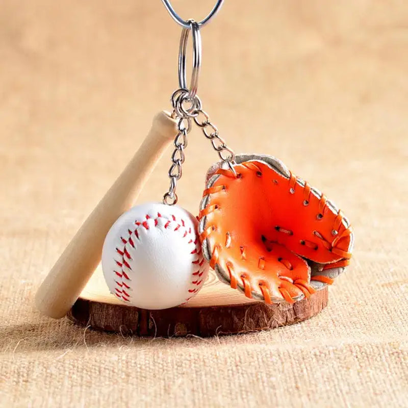 Sports Keychain Table Tennis Pendants Pingpong Bat Ball Baseball Bat Gloves Racket Key Chain Car Key Chain Decor Fans Keyring